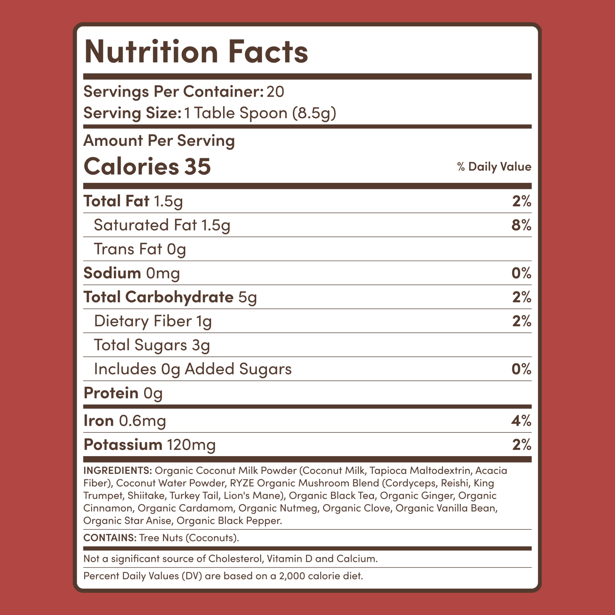 RYZE Mushroom Chai (1 Pack - 20 Servings)