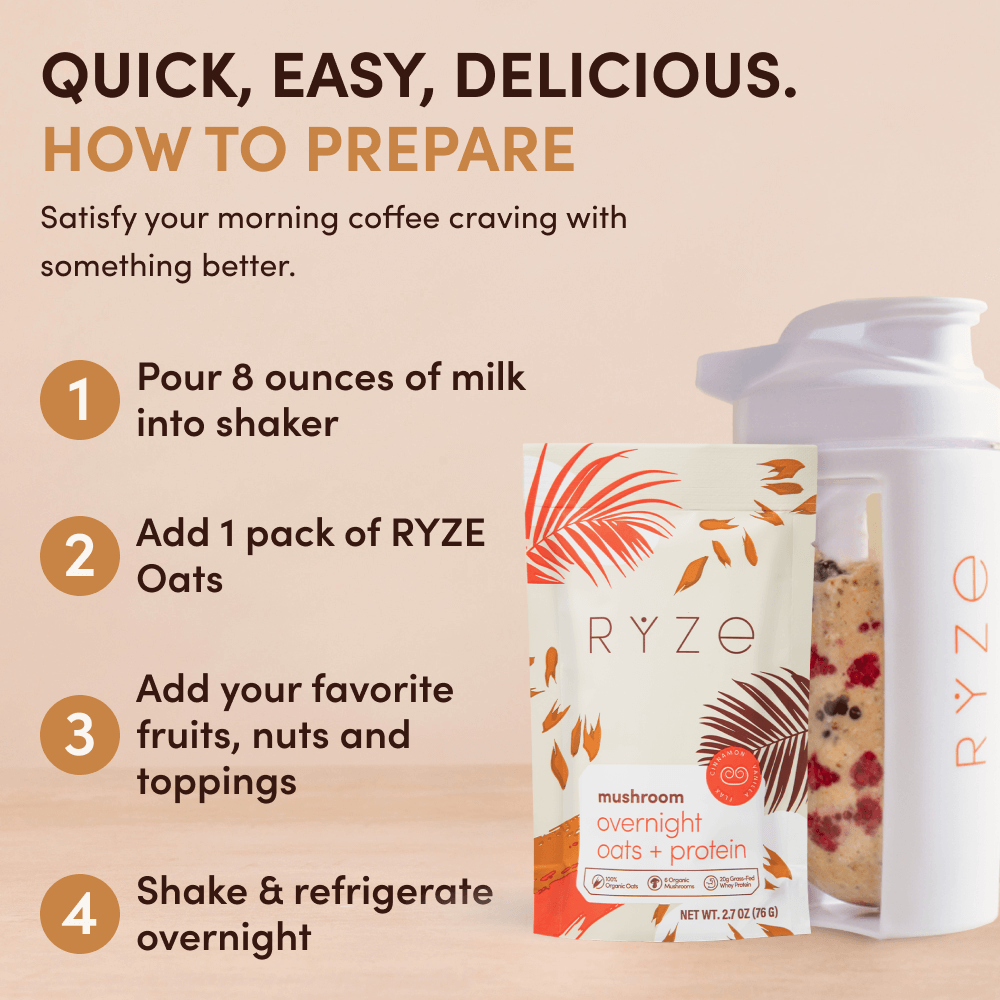 RYZE Mushroom Overnight Oats (14 Servings)